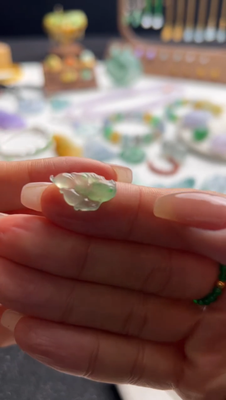 【闪购商品】定制翡翠未镶嵌绿鱼1100+110-lh