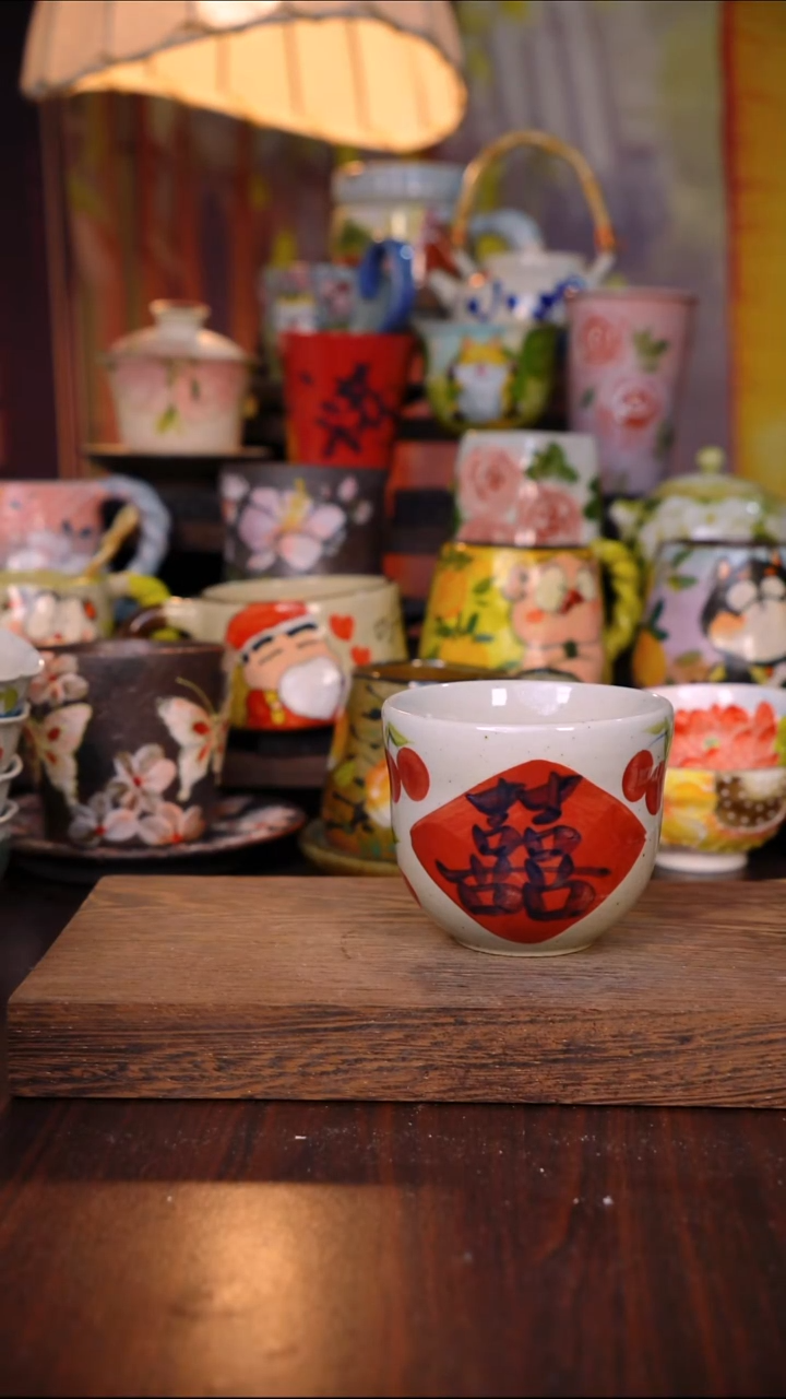 杯子陶泥垚手作 景德镇手工手绘陶瓷器物