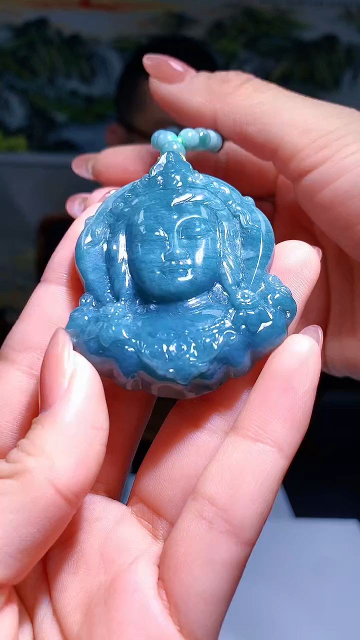 【闪购商品】定制翡翠未镶嵌1007hm-毛货挂件(赠珠链）17