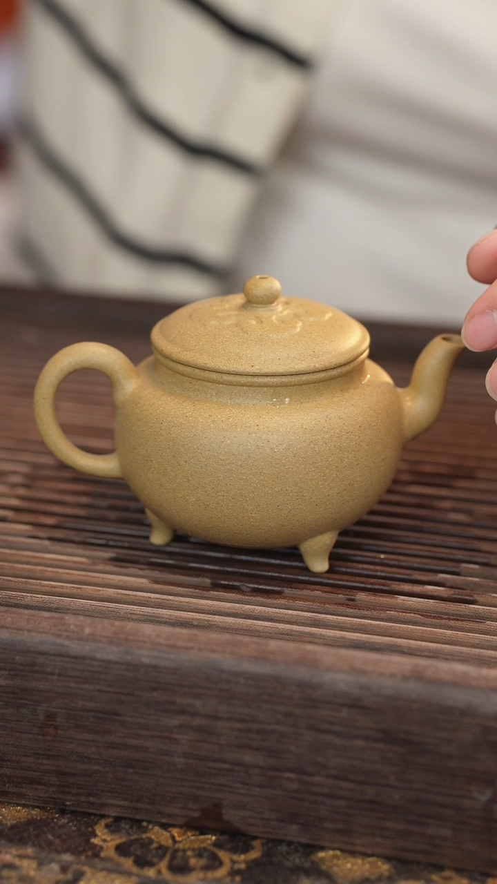 茶壶紫砂大彬如意 本绿 半手工 170cc