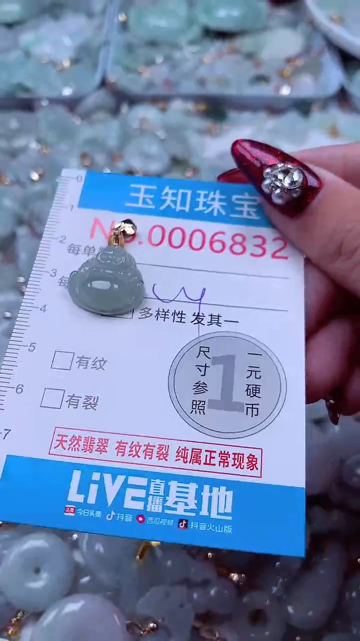 吊坠(不含链)未镶嵌翡翠6832