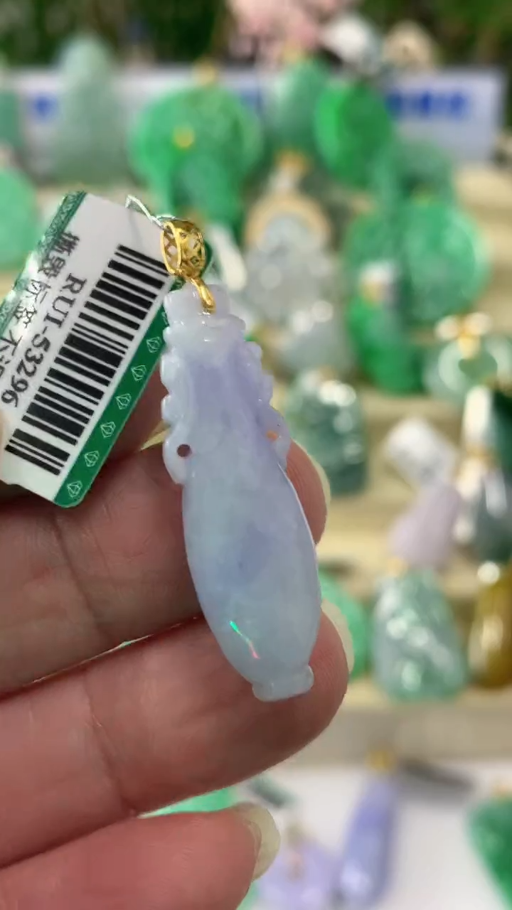 【闪购商品】翡翠颈饰18K金镶嵌挂件