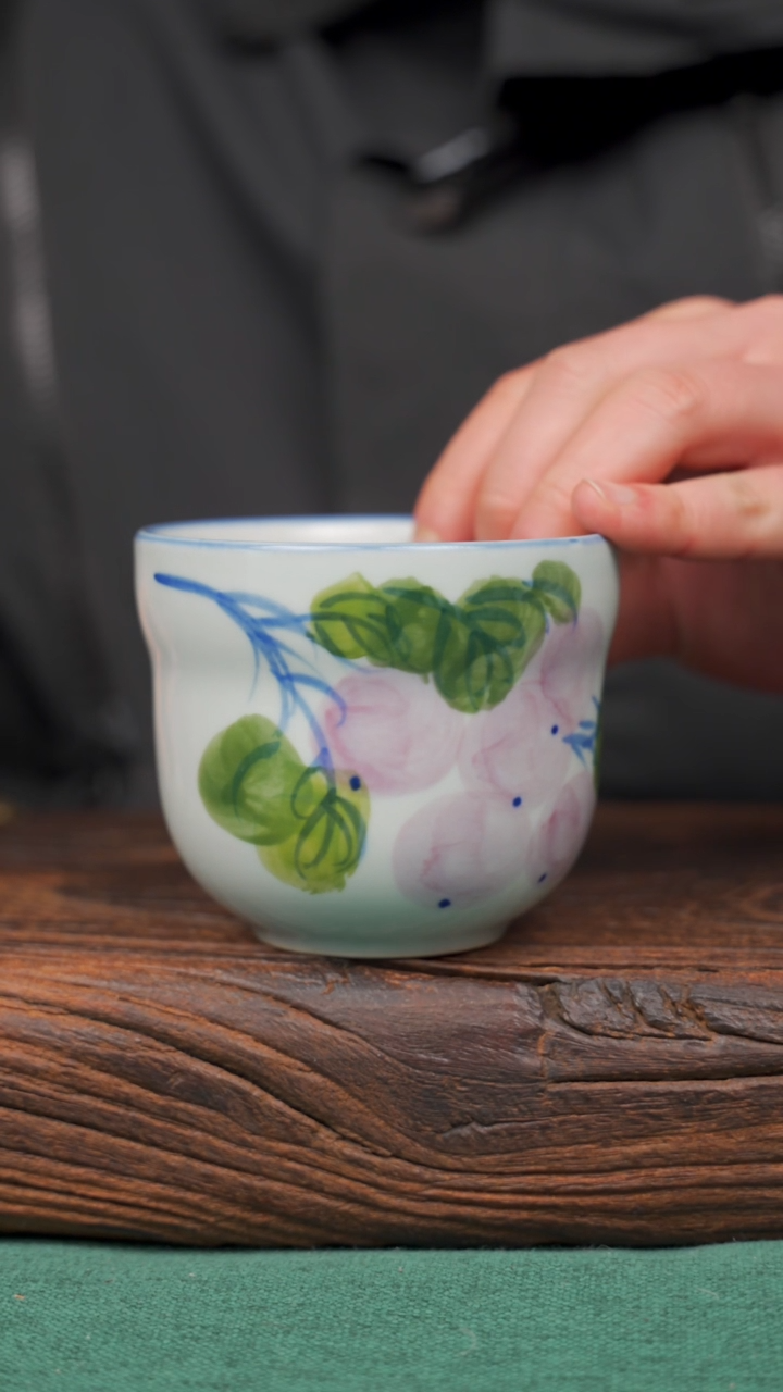 【闪购商品】瓷片54寻一缕瓷香杯釉下手工手绘瓷器