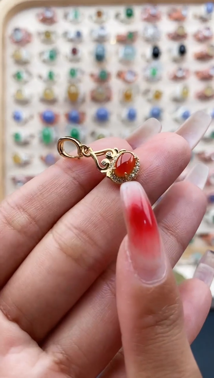 【闪购商品】翡翠颈饰银S925镶嵌缅甸天然A货翡翠333  4+