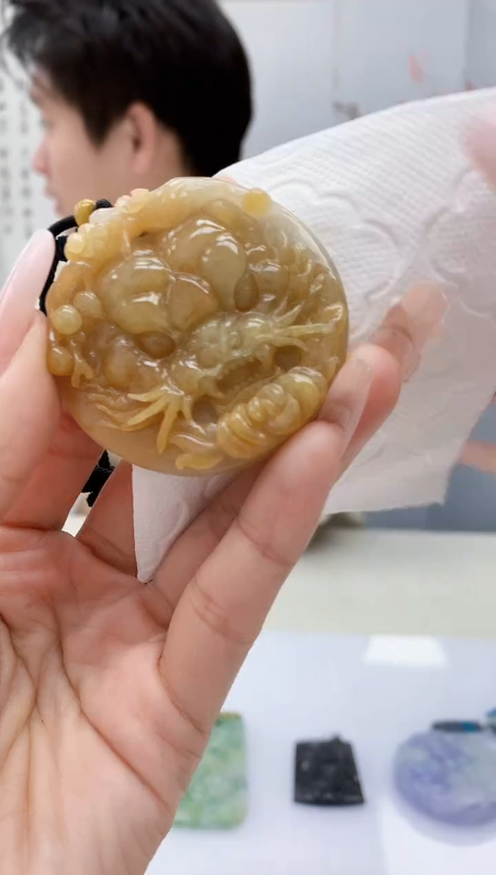 【闪购商品】定制翡翠未镶嵌1502lr-毛货挂件37