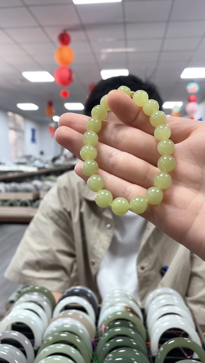 手链未镶嵌和田玉高品黄玉卡10手串一条