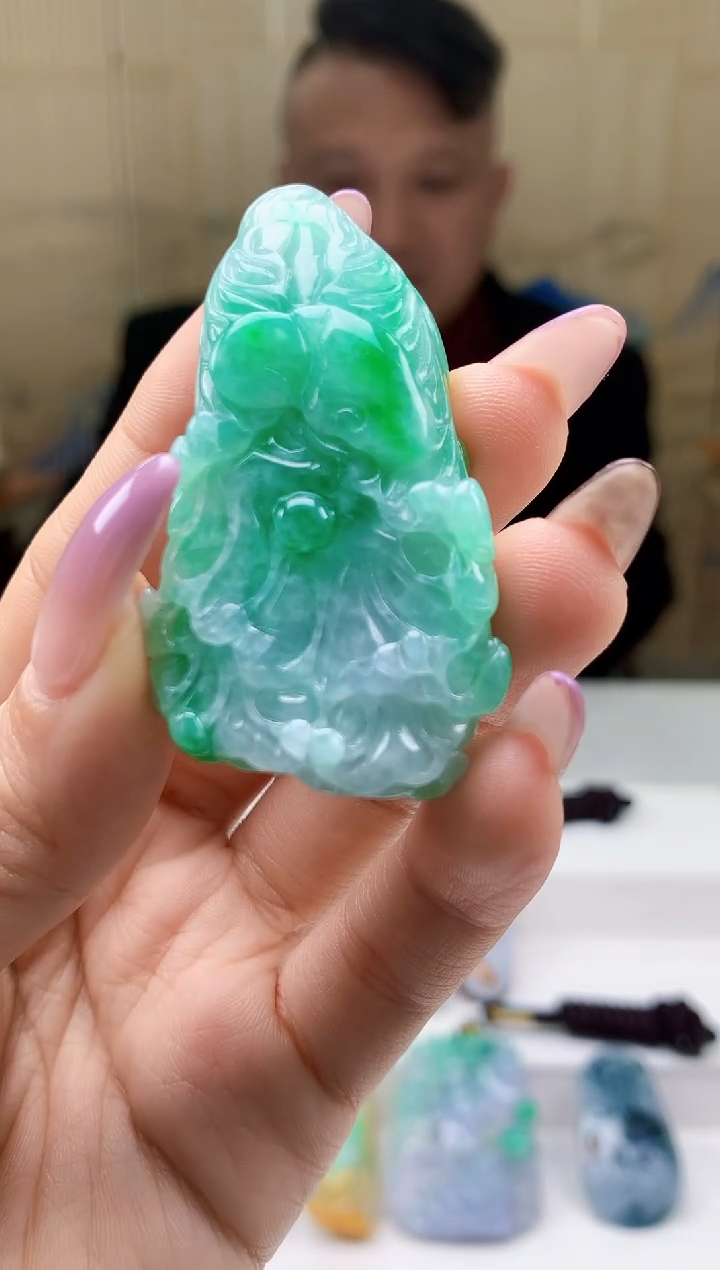 【闪购商品】定制翡翠未镶嵌4969ty-毛货挂件154