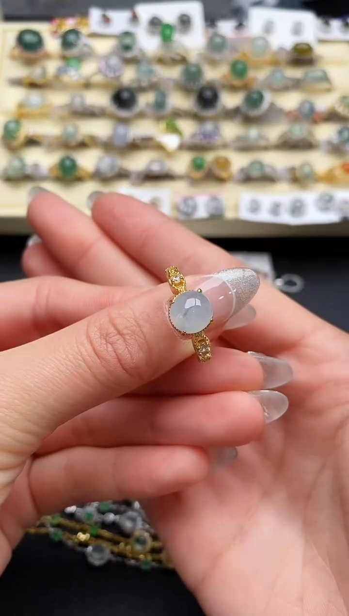 【闪购商品】翡翠戒指银S925镶嵌11111111+1