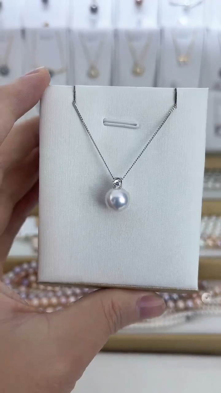 【闪购商品】淡水珍珠颈饰未镶嵌12天然极光珍珠奥白光戴妃吊坠