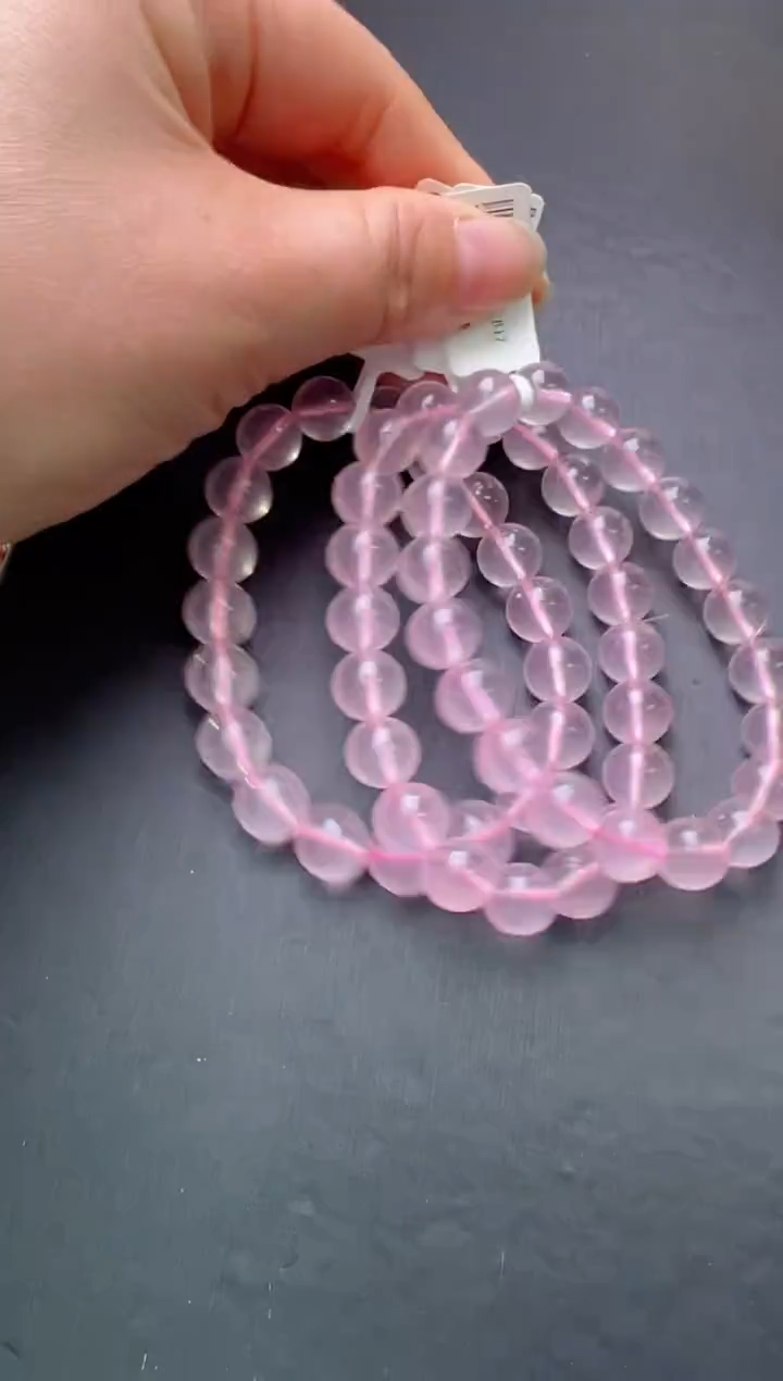 【闪购商品】水晶单圈未镶嵌粉水晶手串10m+多样发一 X27053