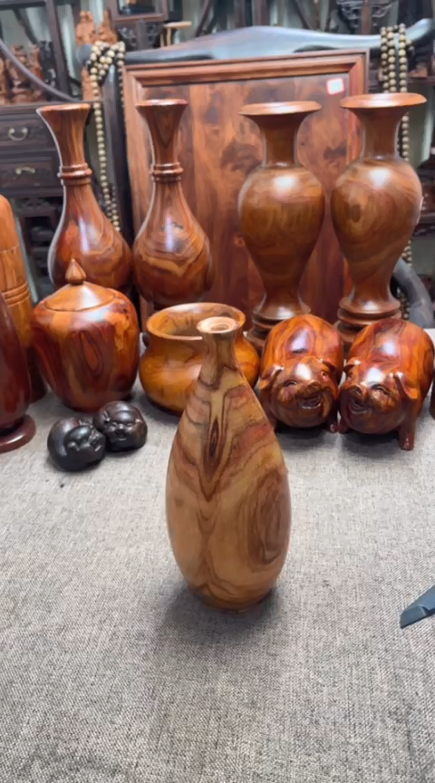 【闪购商品】黄花梨/降香黄檀木艺海黄新料花瓶