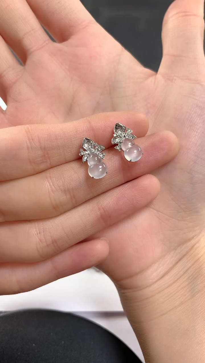 18K金镶嵌翡翠耳饰140