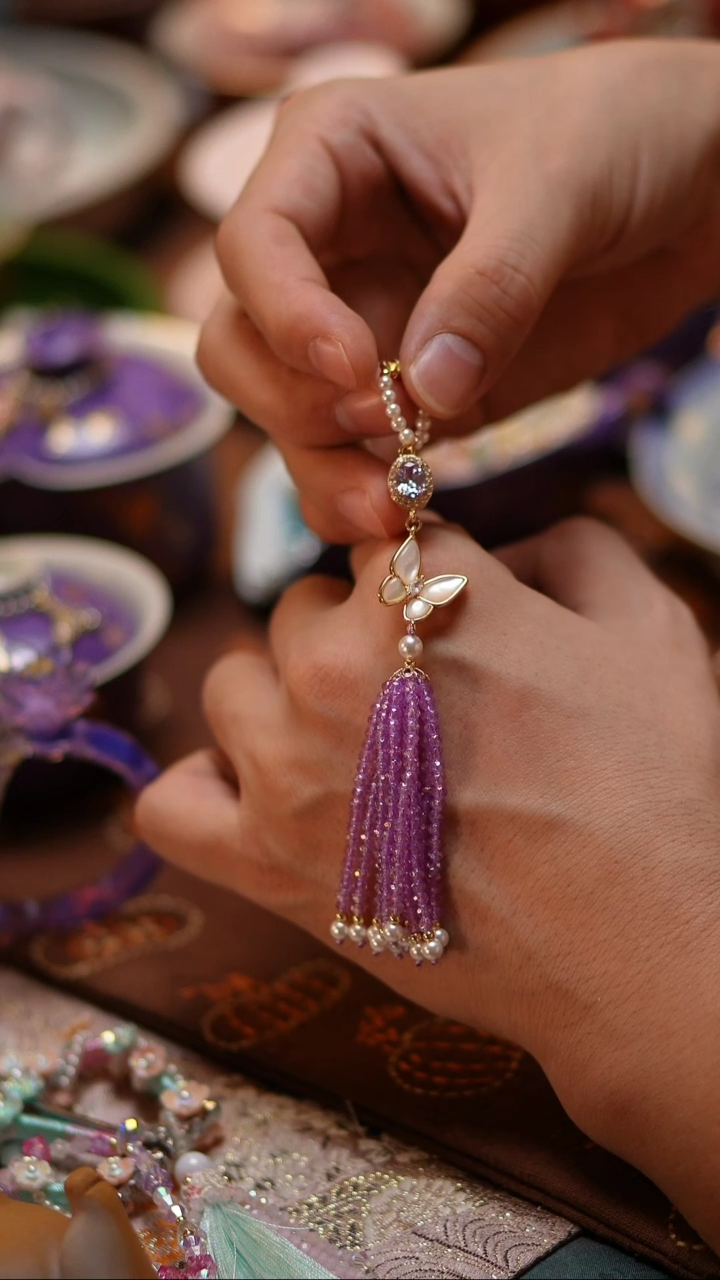 【闪购商品】摆件紫色流苏紫色流苏