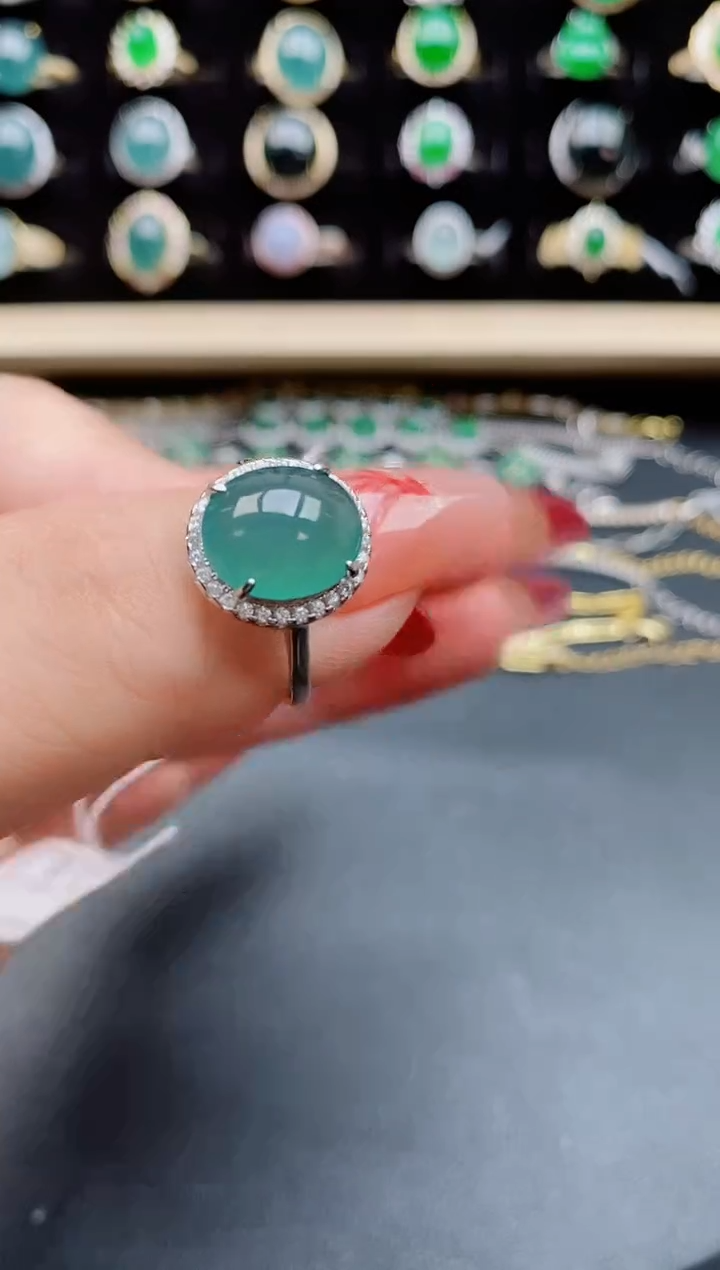 【闪购商品】翡翠戒指银S925镶嵌5080550