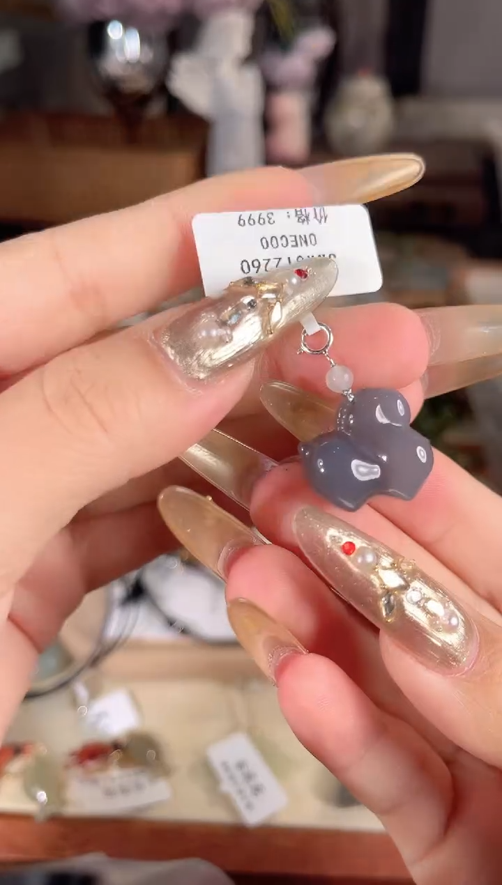 吊坠(不含链)银S925镶嵌和田玉多样性发其一孤品默认微瑕