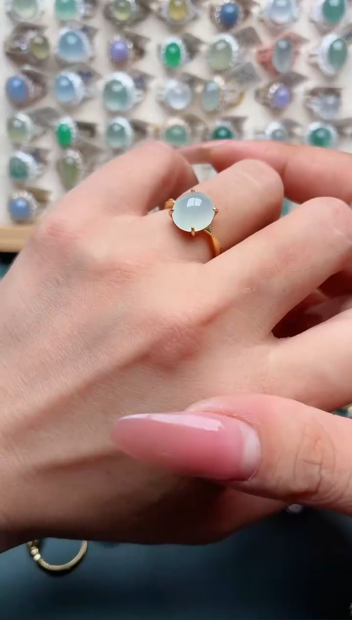 银S925镶嵌戒指翡翠.