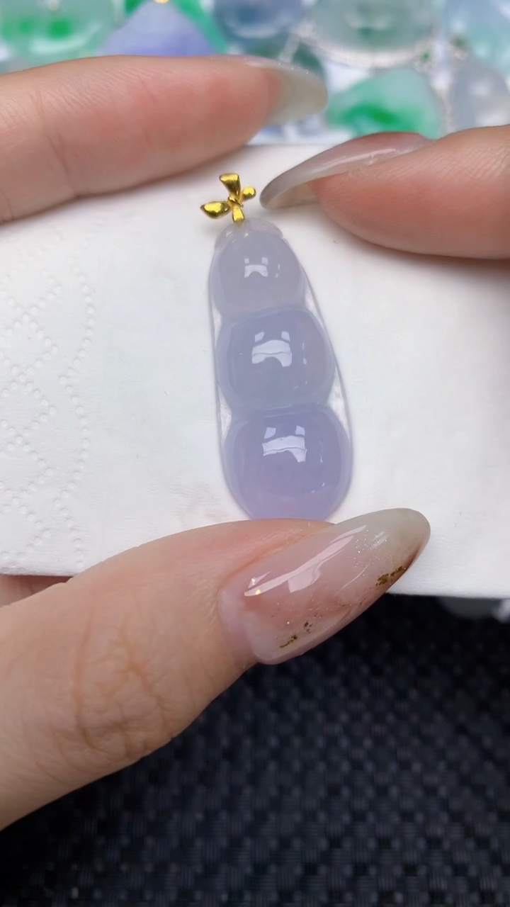 颈饰18K金镶嵌翡翠天然缅甸翡翠a货百元以上9元证书费自理