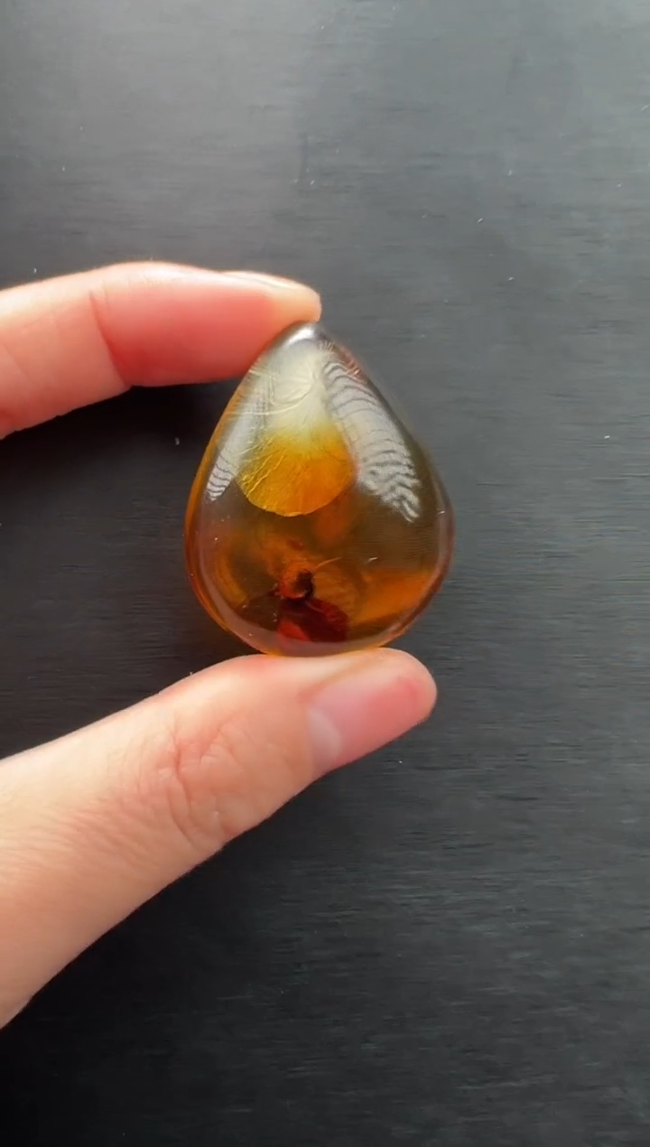 琥珀颈饰未镶嵌吊坠