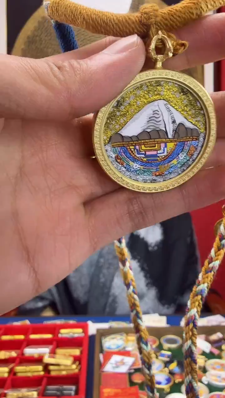 吊坠冈仁波齐山-热贡纯手绘唐卡