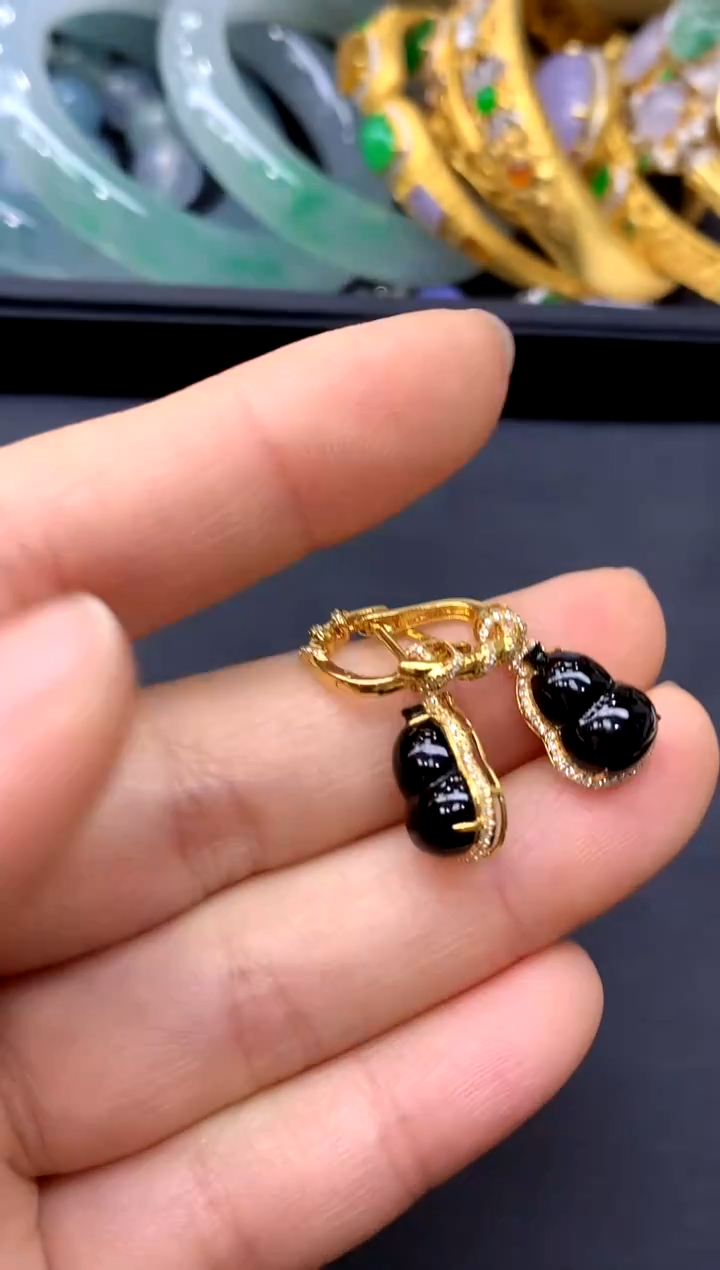 18K金镶嵌翡翠耳饰451-中国好珍宝