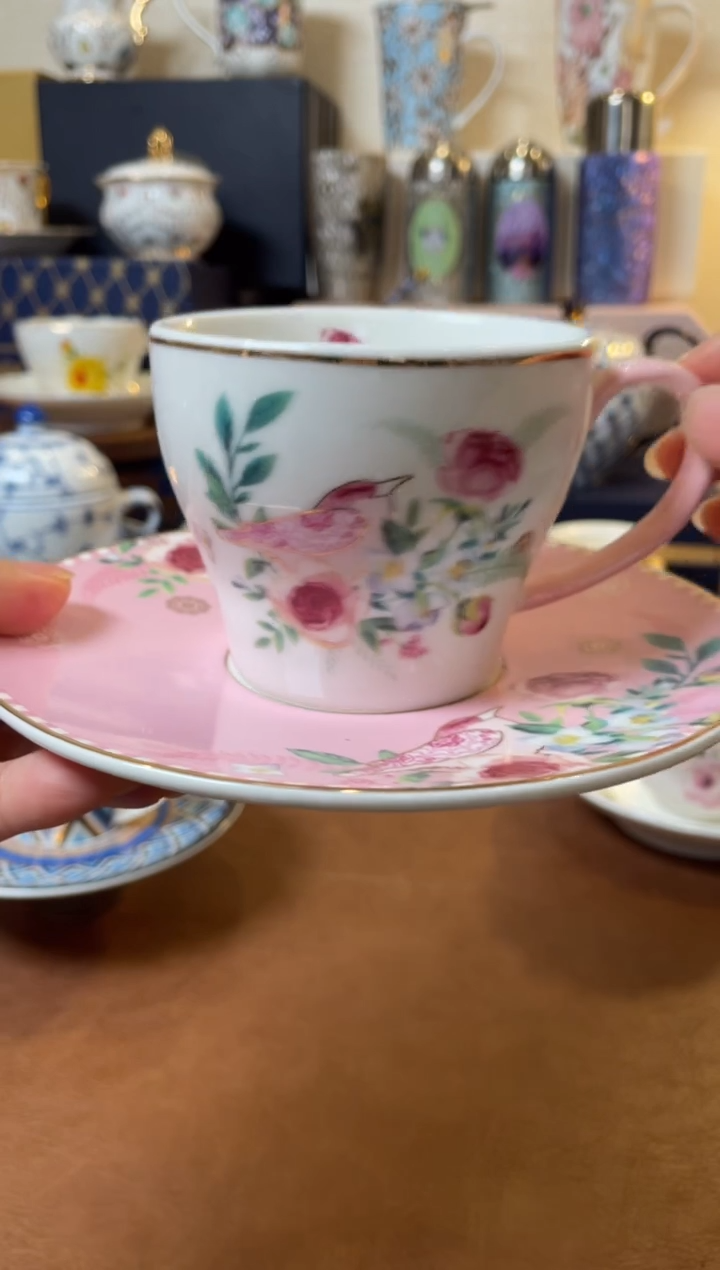 高端礼品FLORIS韩式小鸟杯碟