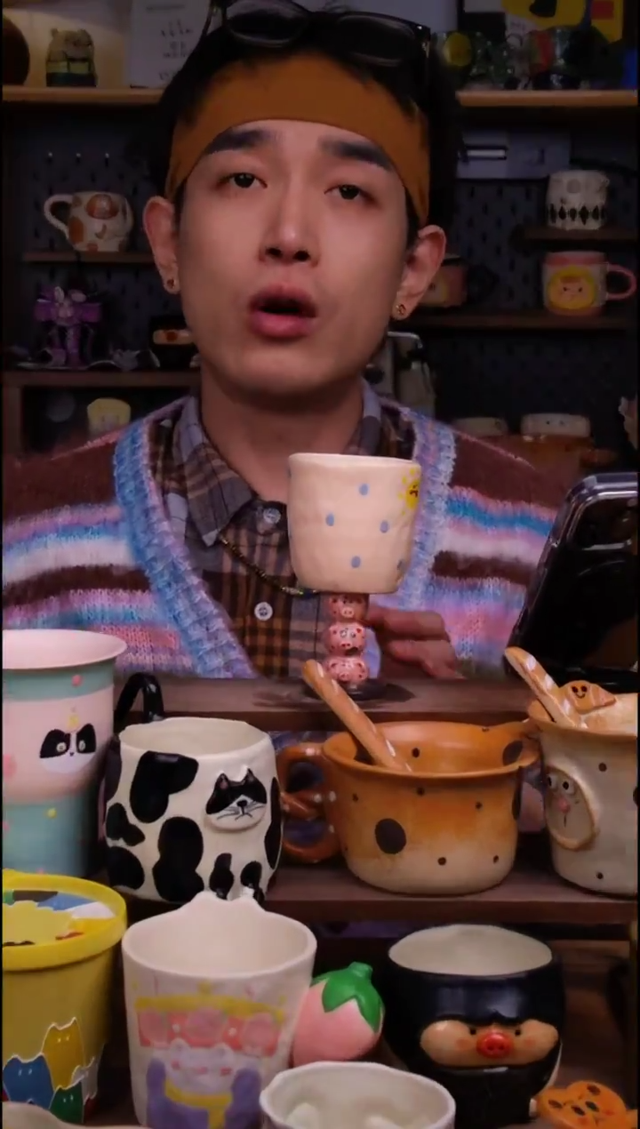 杯子陶景德镇可爱设计师款陶瓷