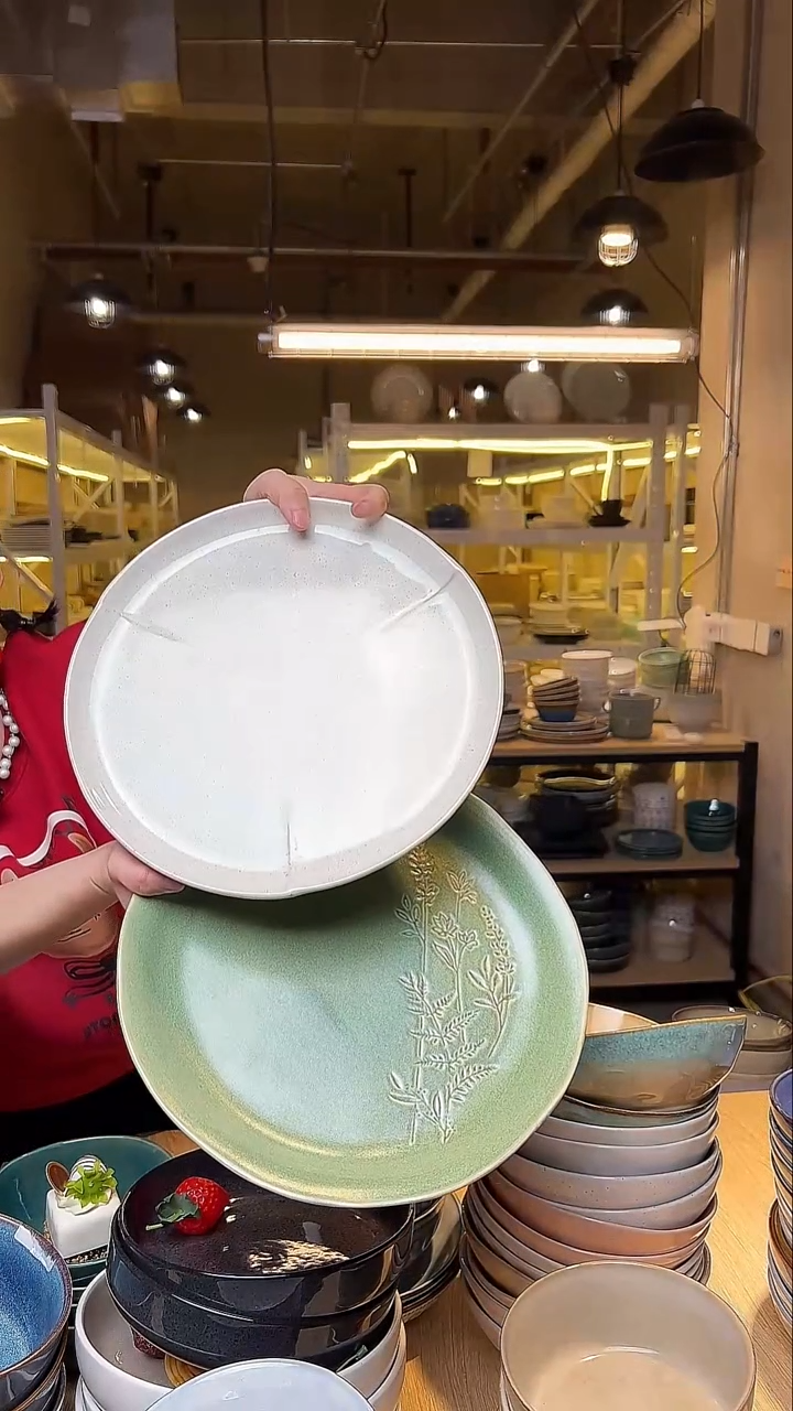 瓷180十寸外贸尾货窑变釉下彩默认微瑕