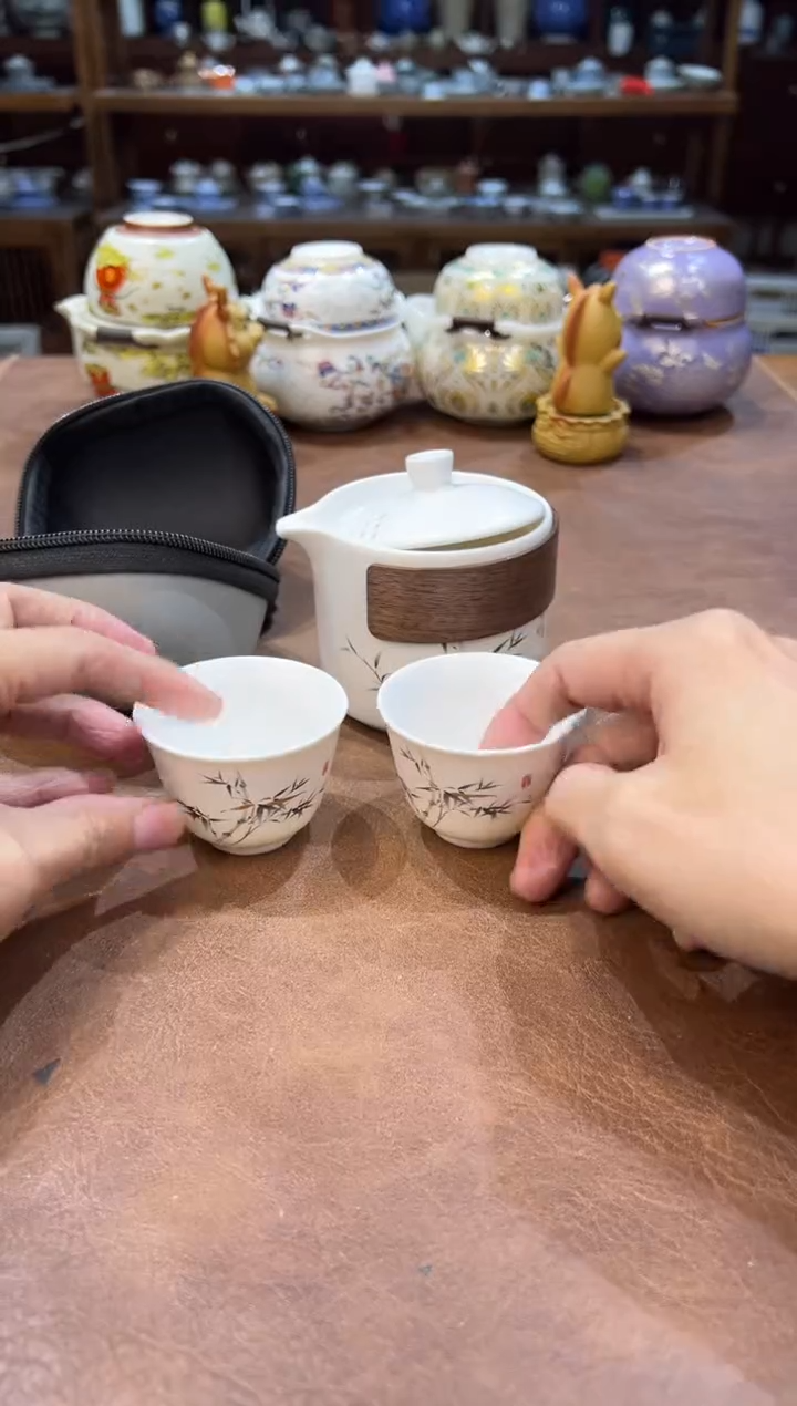 真的很便宜超好看会开片的旅行茶具
