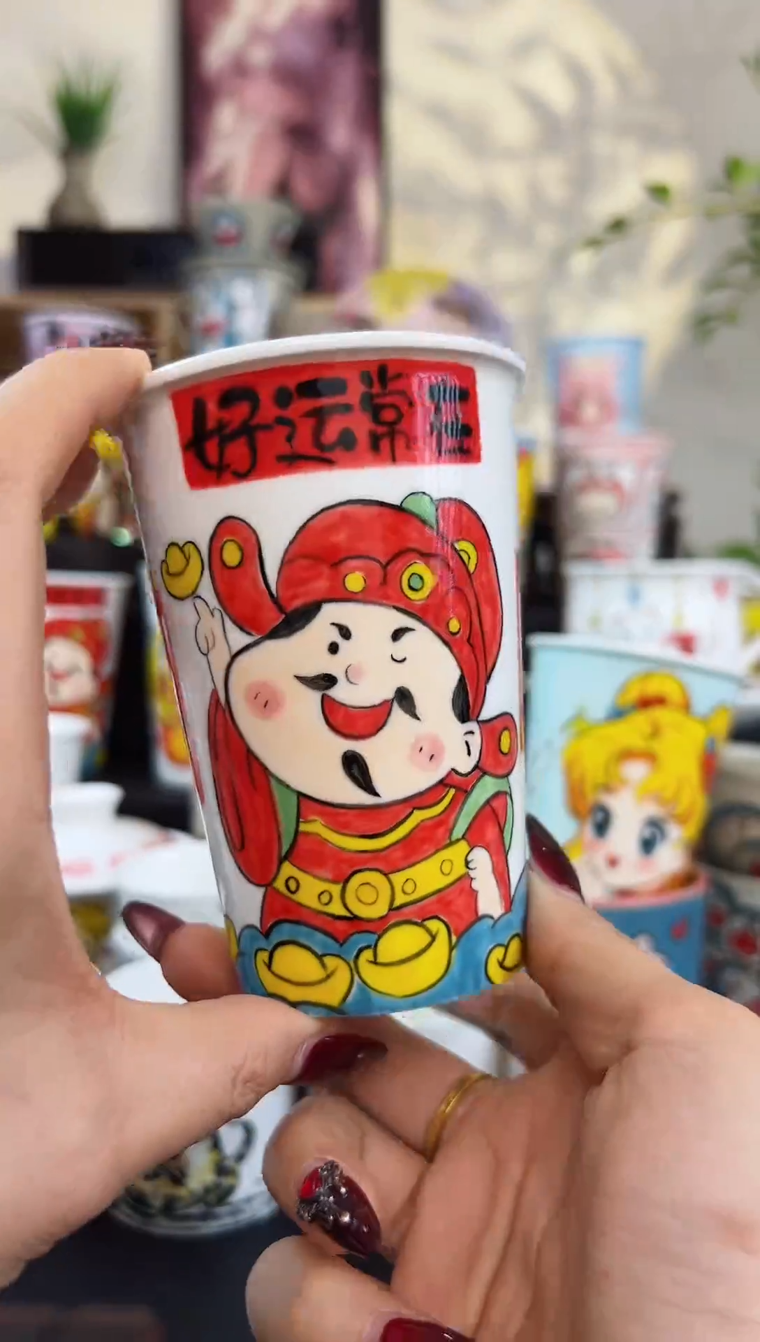 【闪购商品】摆件笙笙漫 手工手绘陶瓷杯杯