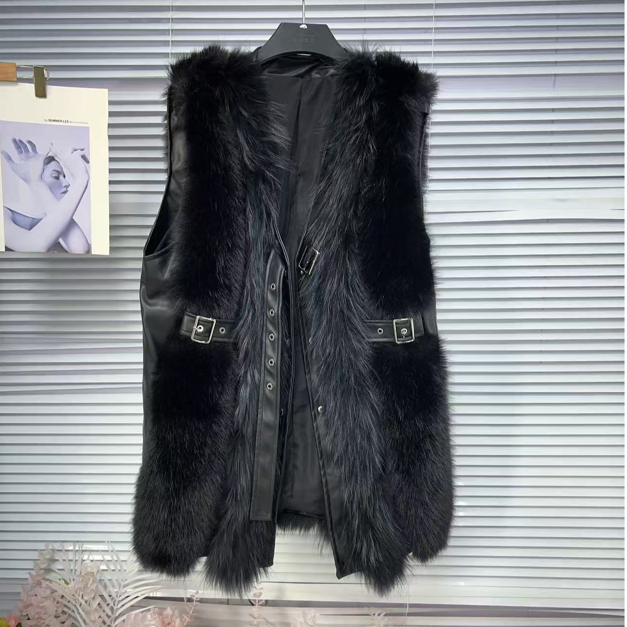521【凡家衣橱】时尚百搭洋气貉子毛拼仿水貂绒马甲