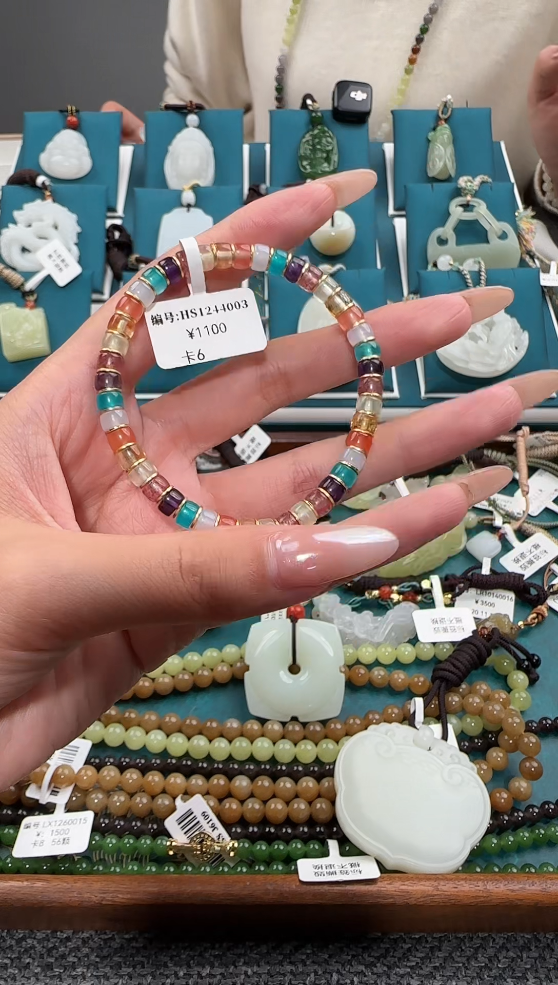 颈饰银S925镶嵌和田玉HS