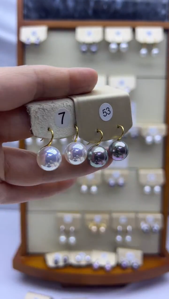 未镶嵌耳饰淡水珍珠53+7