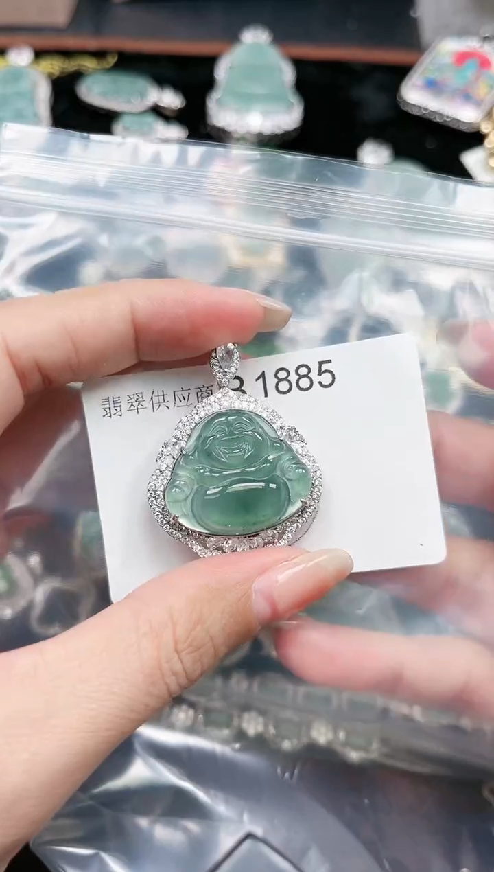 【闪购商品】翡翠颈饰未镶嵌赠皮绳1885