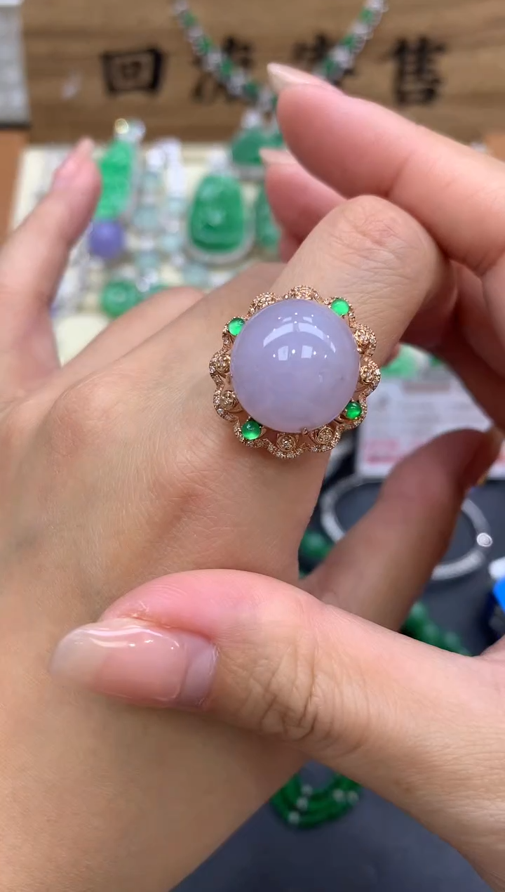 【闪购商品】翡翠戒指18K金镶嵌550-中国好珍宝