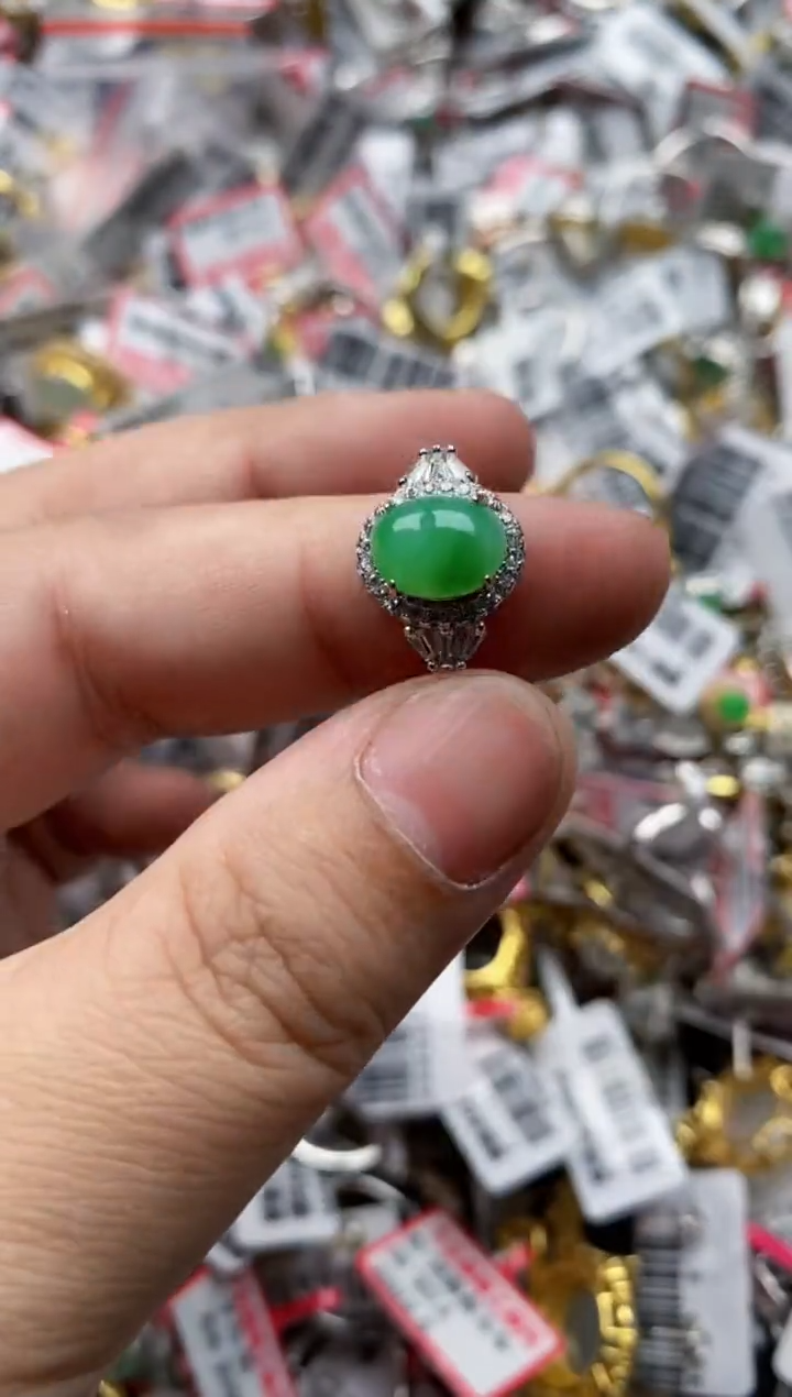 【闪购商品】翡翠戒指银S925镶嵌55555--2
