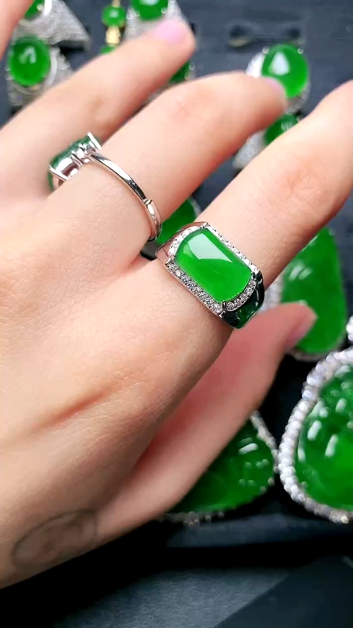 【闪购商品】翡翠戒指未镶嵌马鞍男戒