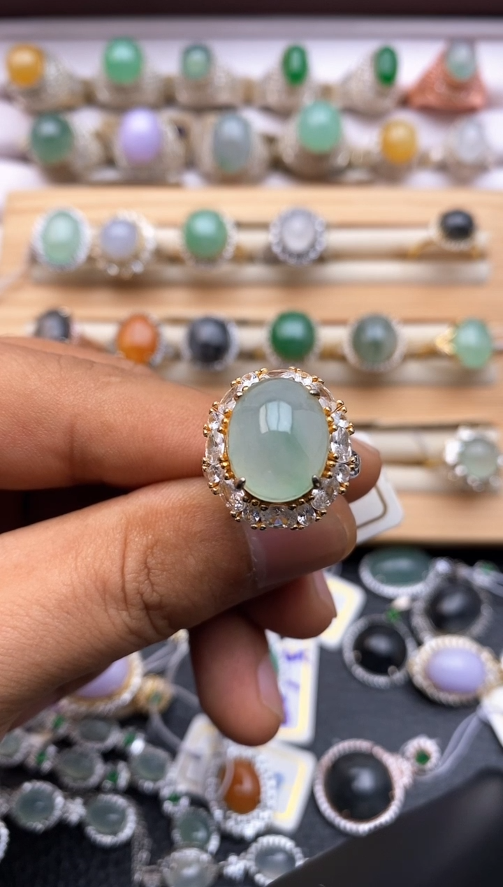 【闪购商品】翡翠戒指银S925镶嵌福利款2256