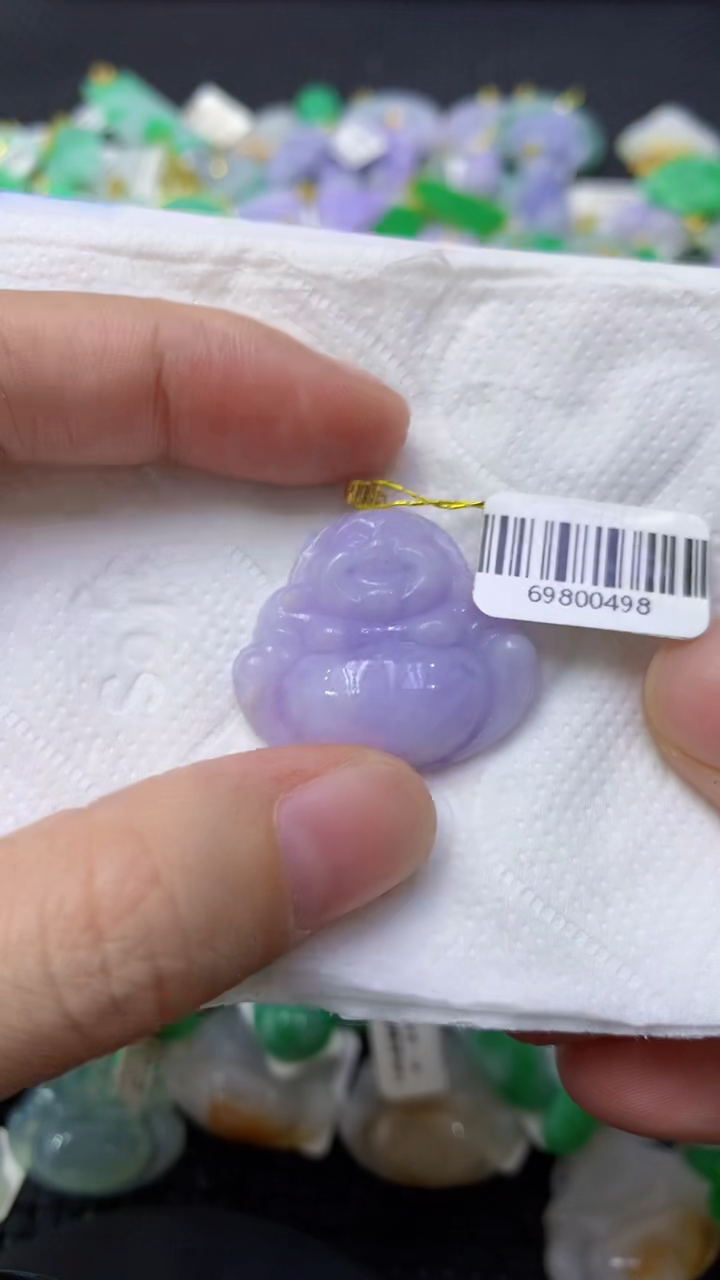 颈饰18K金镶嵌翡翠天然缅甸翡翠A货