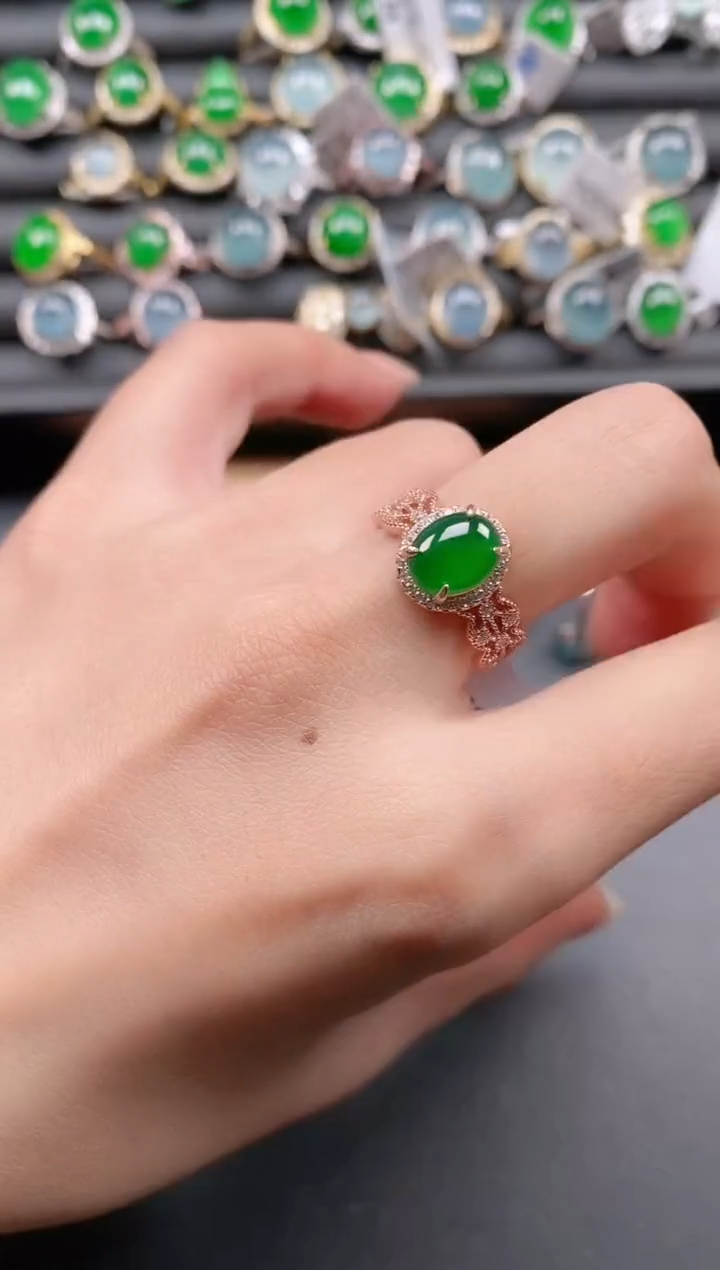 银S925镶嵌戒指翡翠1111