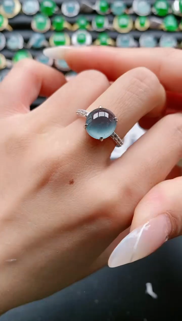 【闪购商品】翡翠戒指银S925镶嵌111111111