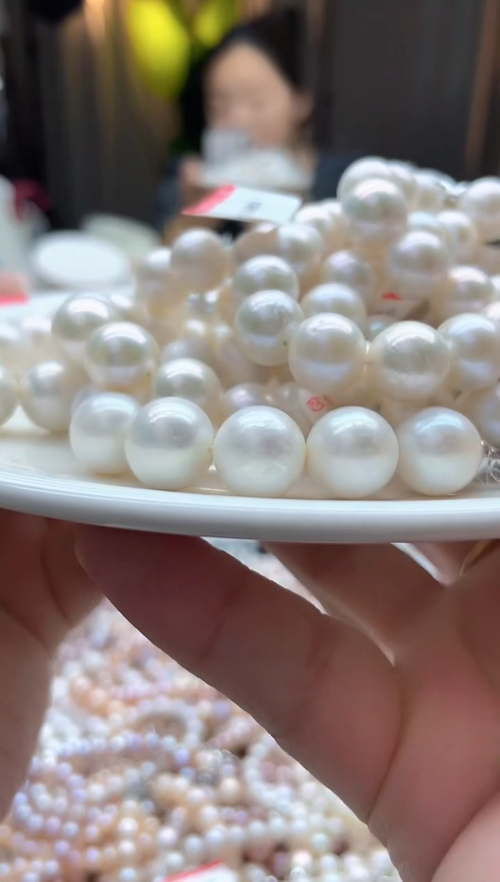 未镶嵌手链淡水珍珠11-12mm白珠手链（多样性发一）
