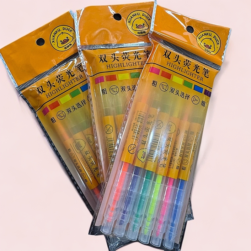 吻多炫酷鸭荧光笔1袋6支