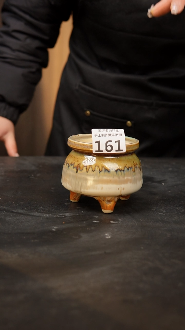 【闪购商品】瓷片 161泥泥手工花盆口8高8
