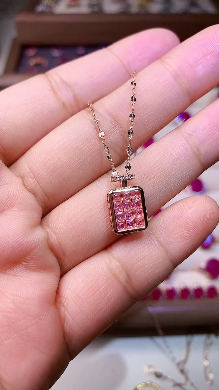 【闪购商品】彩色蓝宝石颈饰银S925镶嵌000