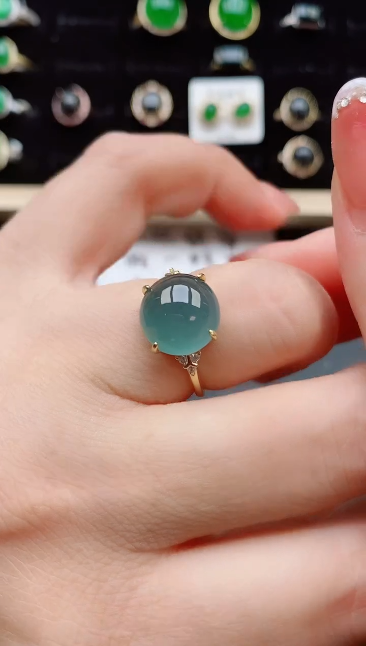 【闪购商品】翡翠戒指银S925镶嵌12121