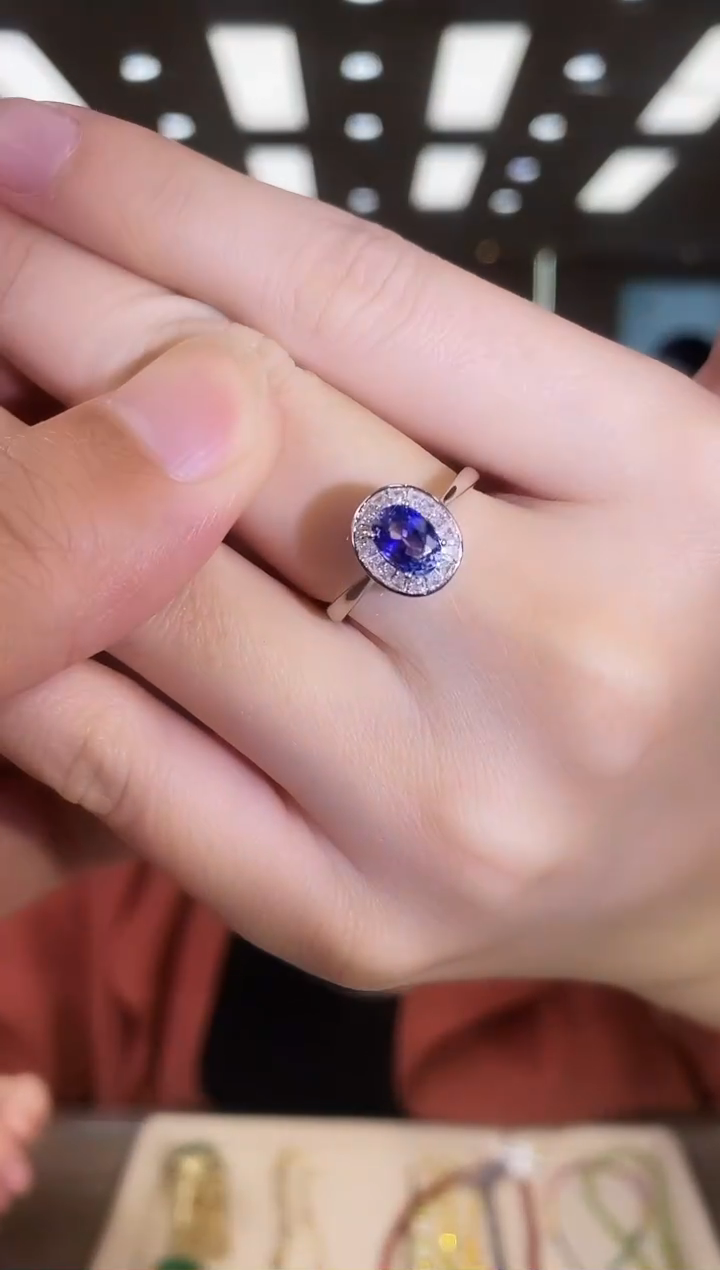 戒指蓝宝石银S925镶嵌04
