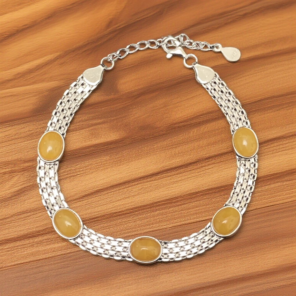 坠链均925银 民族风镶嵌手链 SL00516