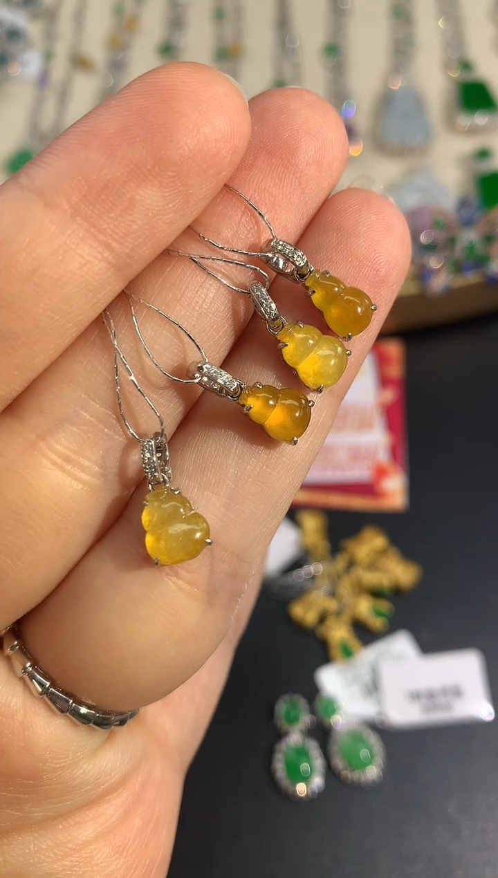 翡翠18K金镶嵌吊坠(不含链)A591丨多样性发其一丨980