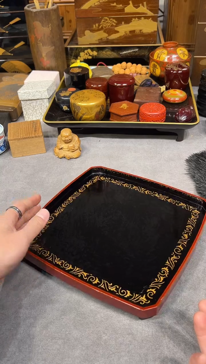 金莳绘 茶台 大漆漆器大漆漆器