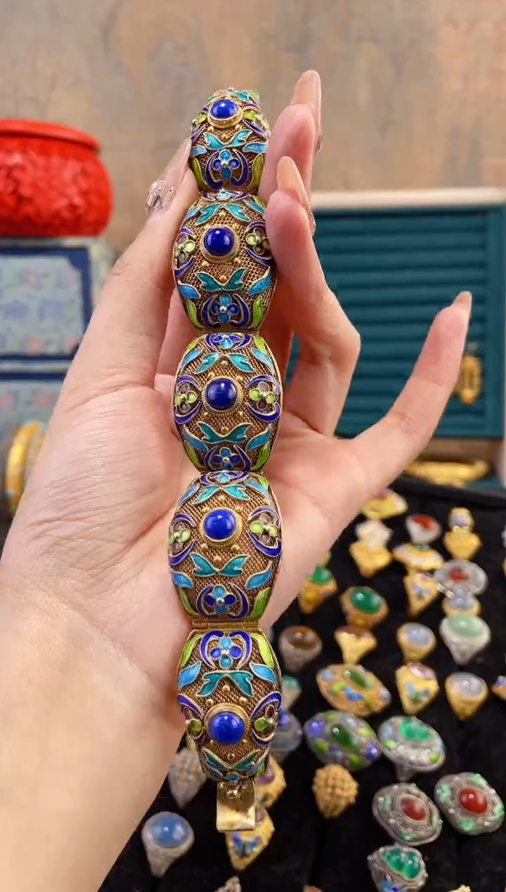 【闪购商品】非遗绝技花丝镶嵌镯子